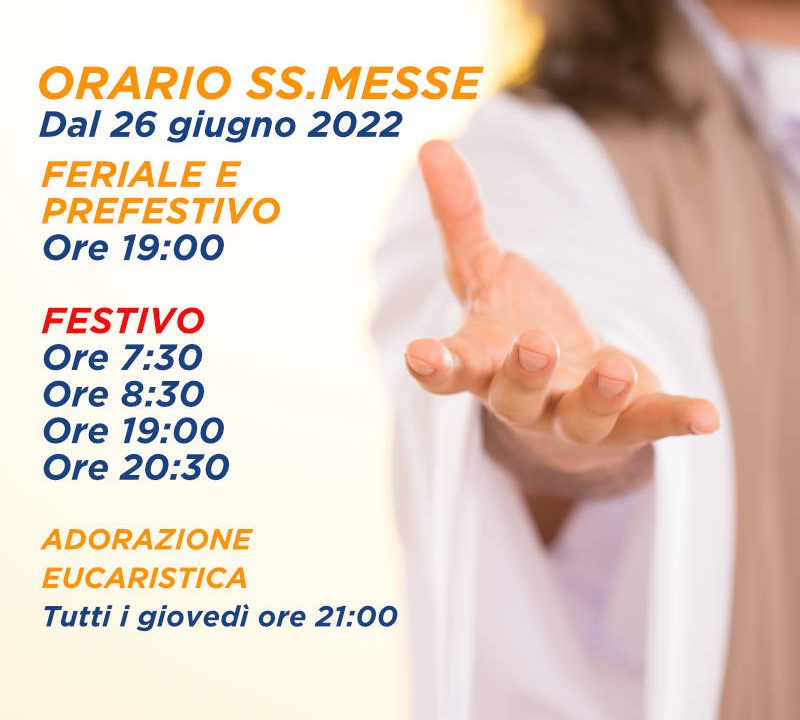 orario estivo 2022 santa maria in villa fiore alba adriatica