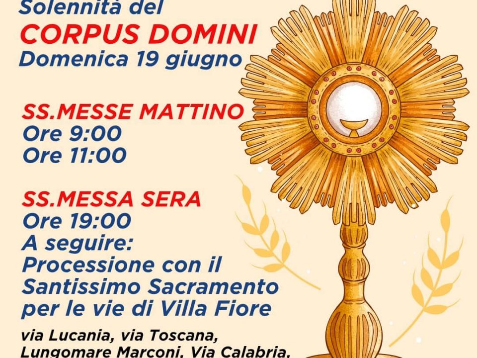 locandina corpus domini 2022 villa fiore di Alba Adriatica