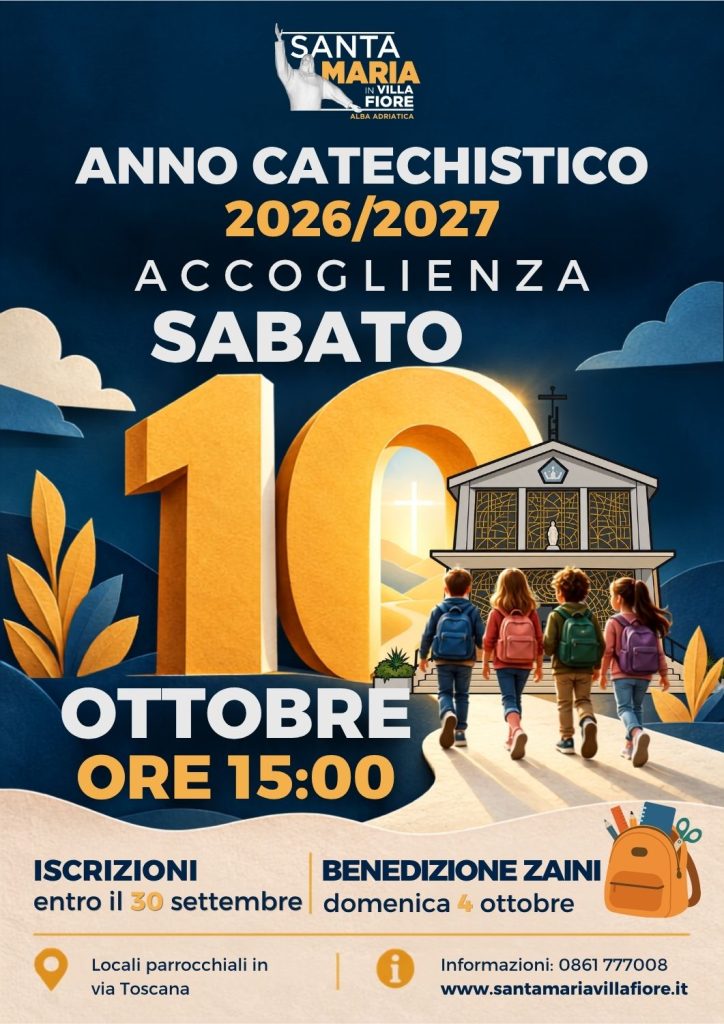 Inizio anno catechistico 2026/2027 parrocchia Santa Maria in Villa Fiore di Alba Adriatica